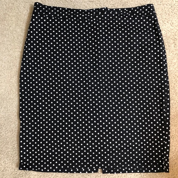 Black White Polka Dot Sourpuss Pencil Skirt XL - Picture 8 of 10